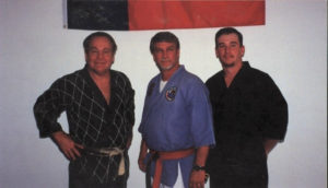 Mr. Shoffit with Jack Hogan at Ryukyn Kempo (Blake DeHart far right)